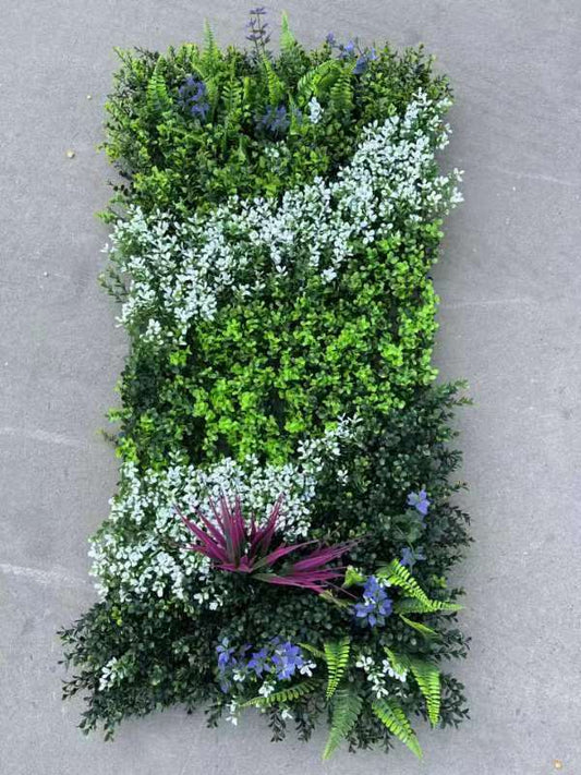 Kunstpflanze - Wandpflanze 50x100cm ,,Grün-Weiß-Mix''